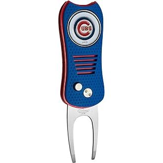 Team Golf MLB Switchblade Divot Tool with Double-Sided Magnetic Ball Marker, Features Patented Single Prong Design, Causes Less Damage to Greens, Switchblade Mechanism